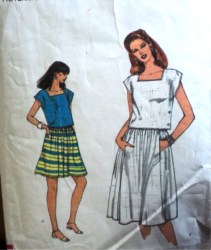 8291 EZ VOGUE SQUARE NECK TOP,  FLARE DIRNDL SKIRT LENGTHS PATTERN 12